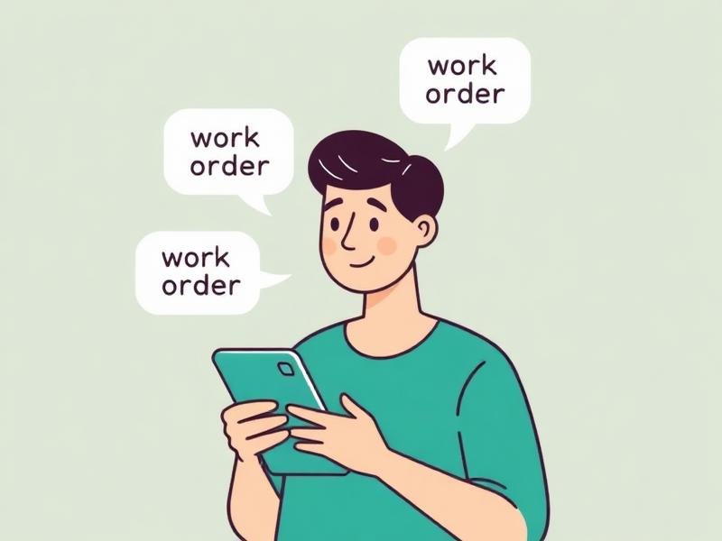 Person speaking into phone creating work order